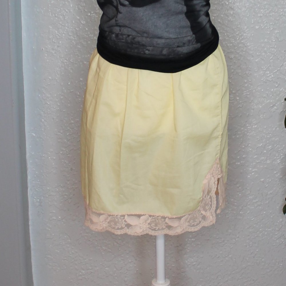 Vintage Soft Yellow Slip Skirt